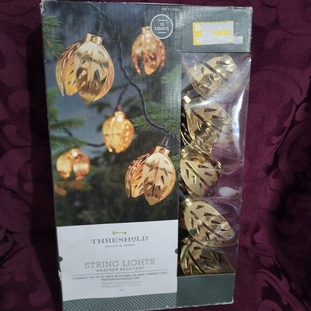 Threshold 10 String Lights Weather Resistant Indoor & Outdoor New NOS